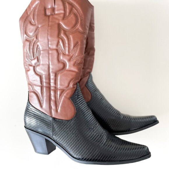 Two-Toned Western Boots - Picture 3 of 10
